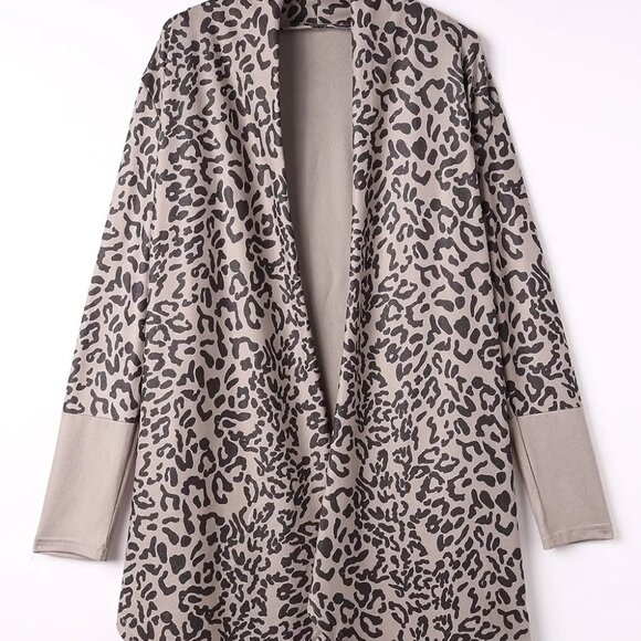 Leopard Open Front Cardigan - Picture 2 of 3